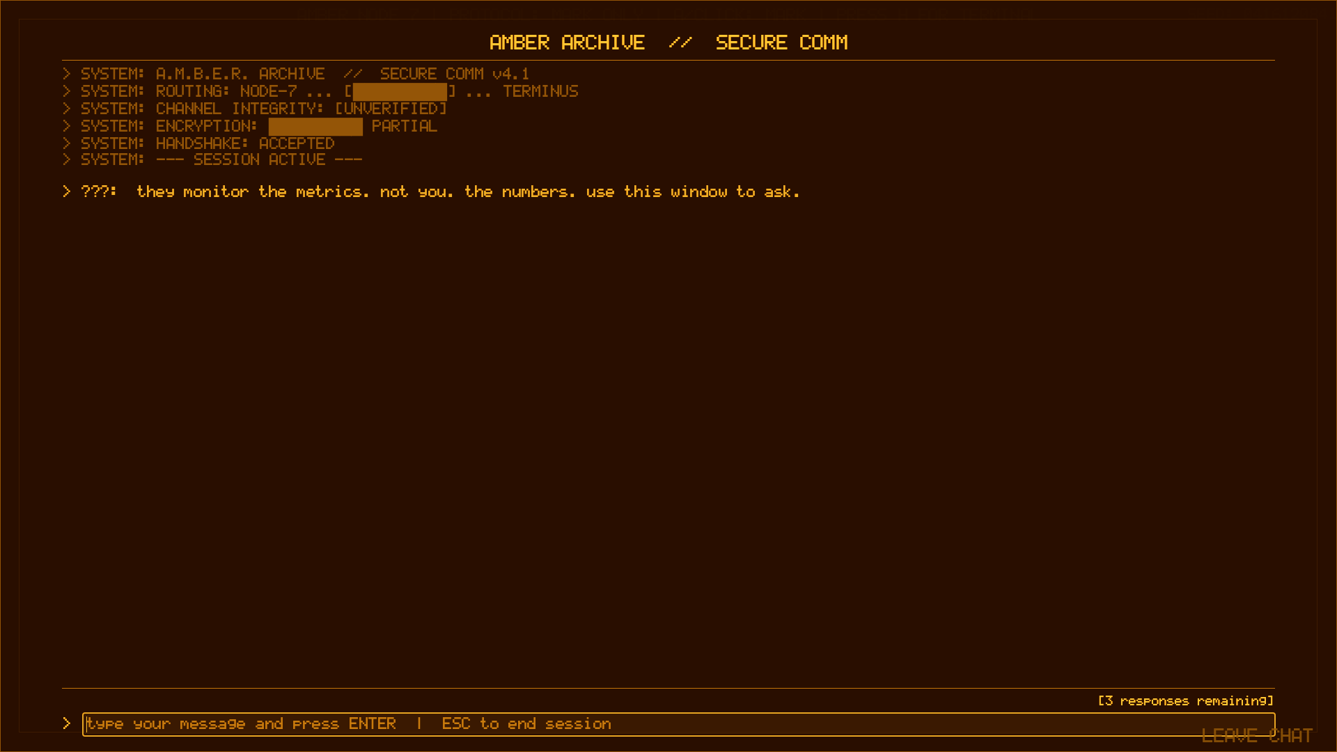 Terminal chat interface